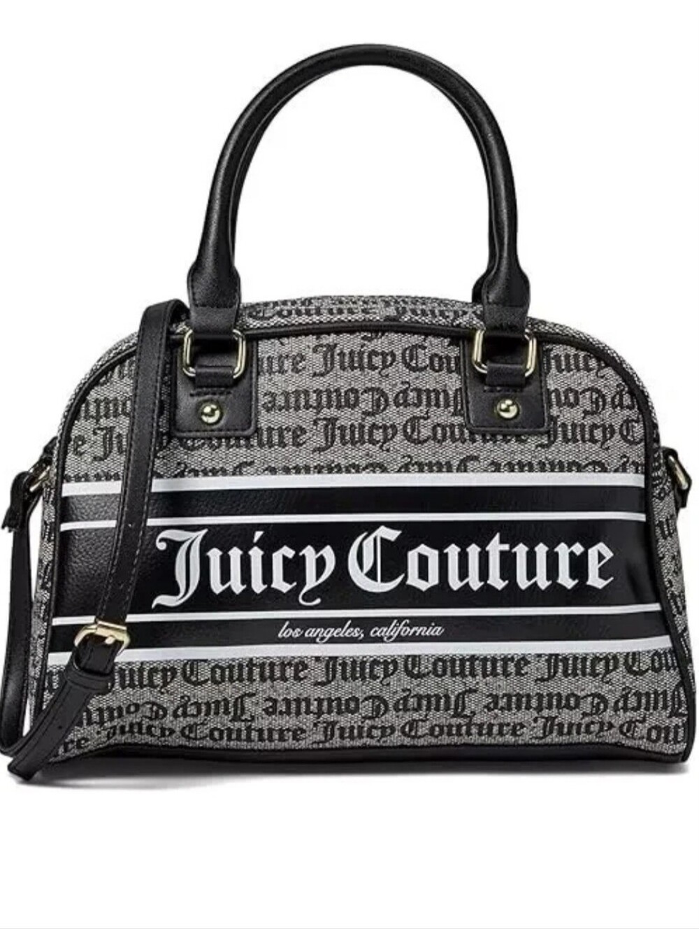 Juicy Couture Black & Cream Logo Satchel